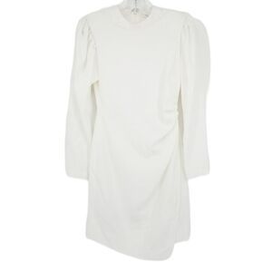 A.L.C. Joss Long Sleeve Ruched Dress In White Size 0 NEW WITH TAGS